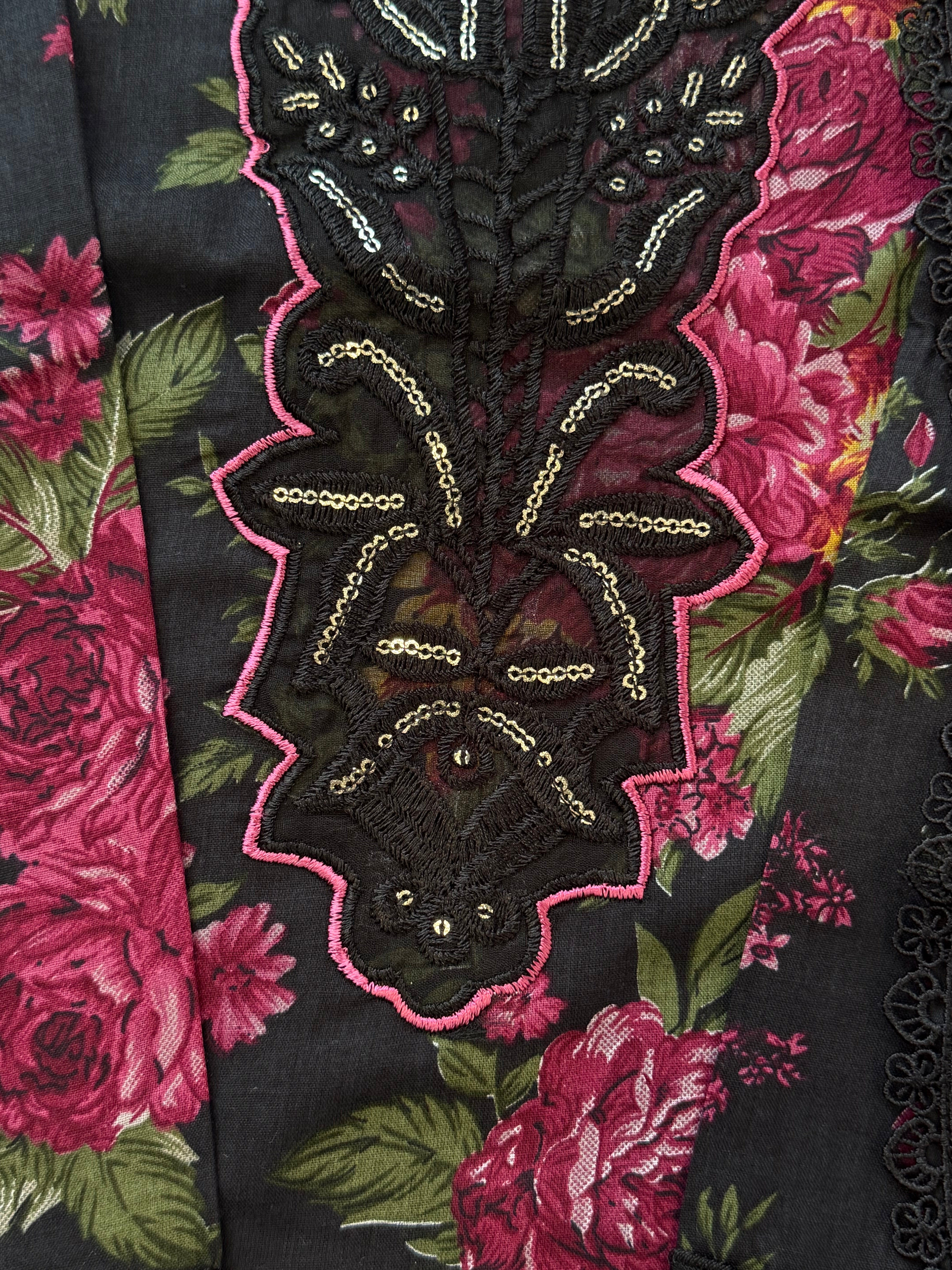 FLORAL COTTON PATCH GARARA SUIT