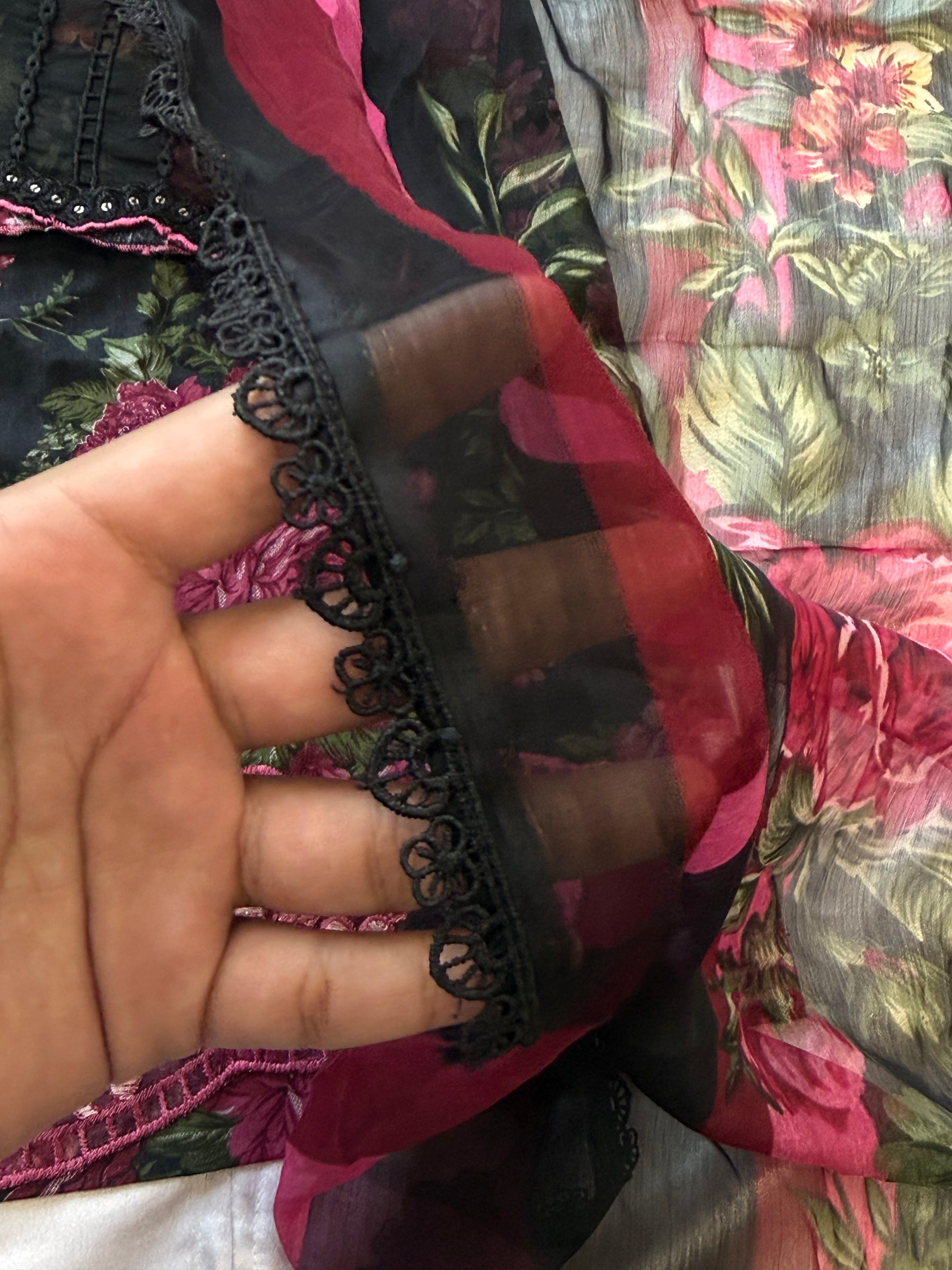 FLORAL COTTON PATCH GARARA SUIT