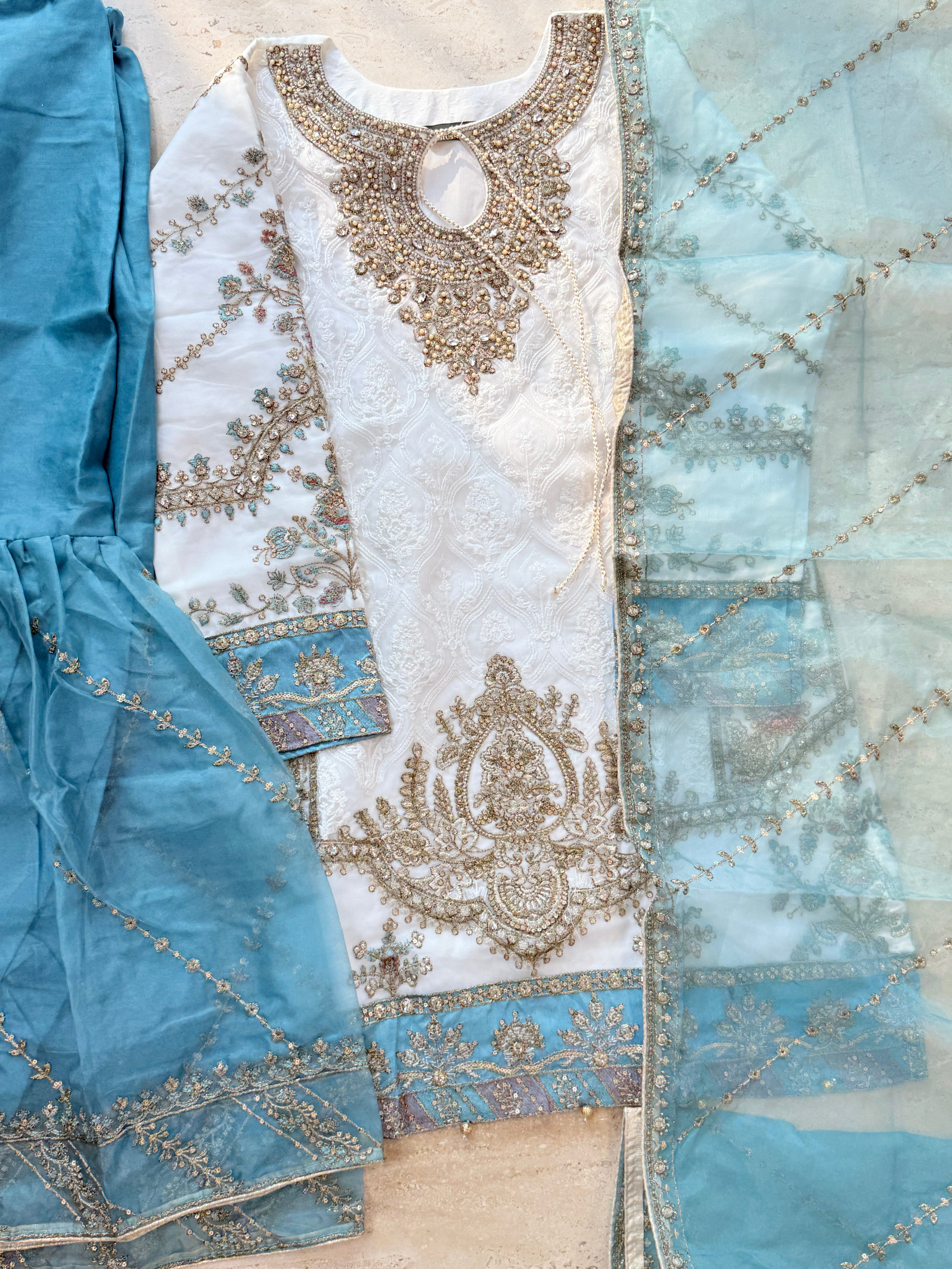 RUHI WHITE ORGANZA SUIT -6 Q
