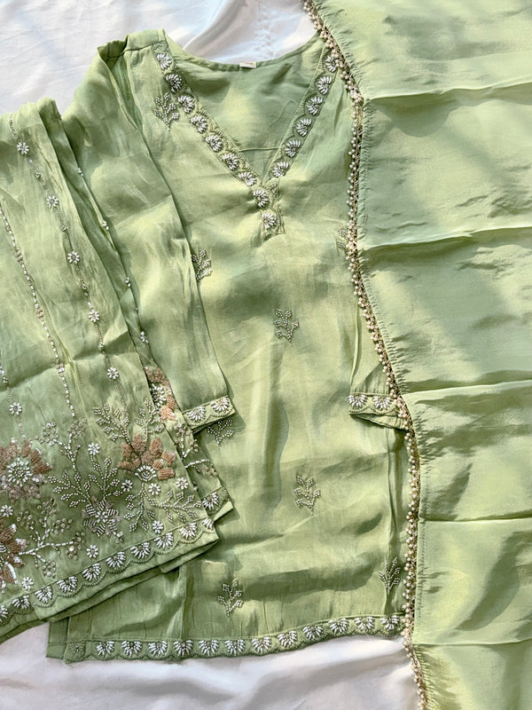 PARO GREEN HANDWORK CO ORD SET Q
