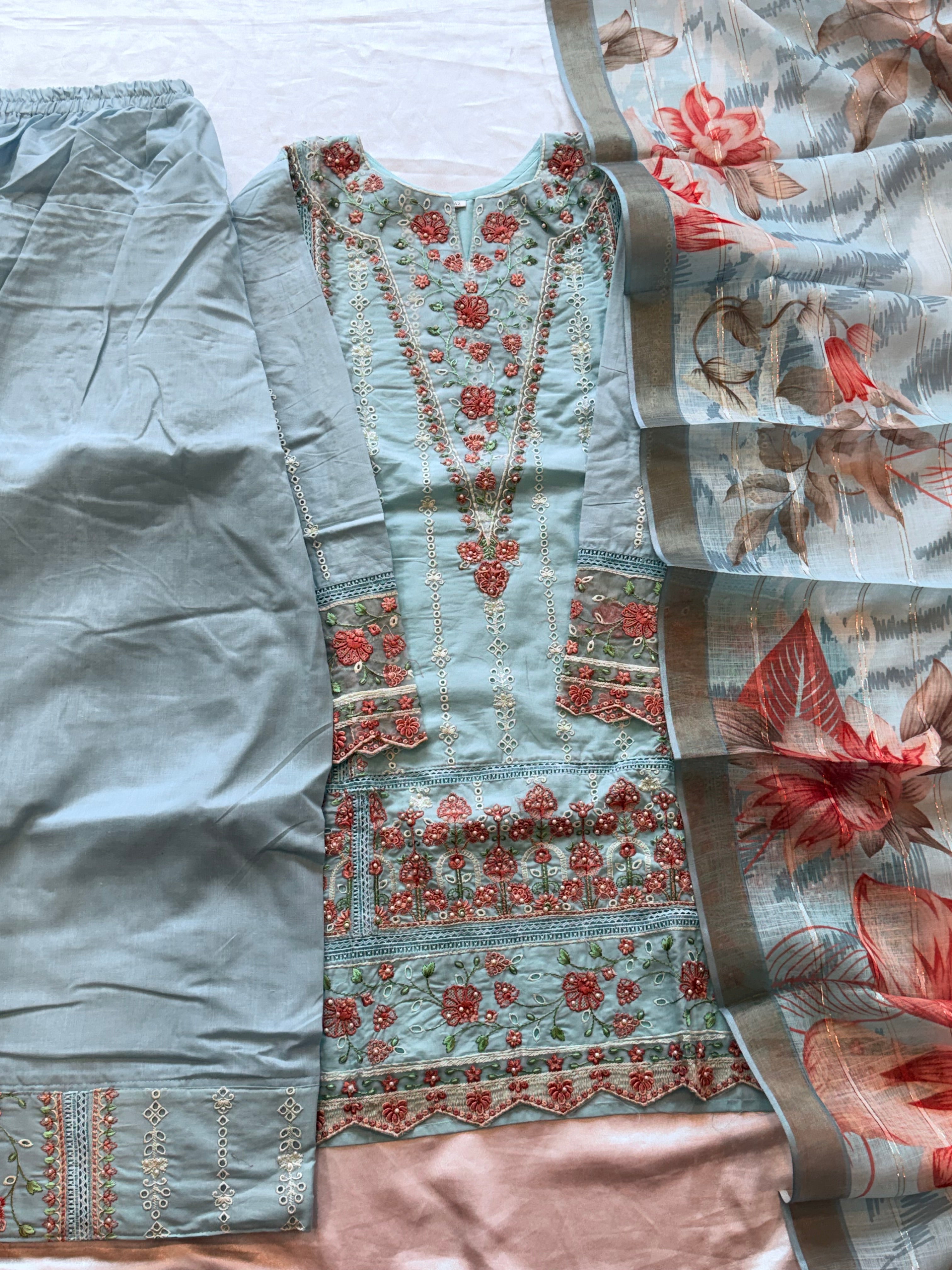 RAHI PURE COTTON SHALWAR SUIT  1 Q