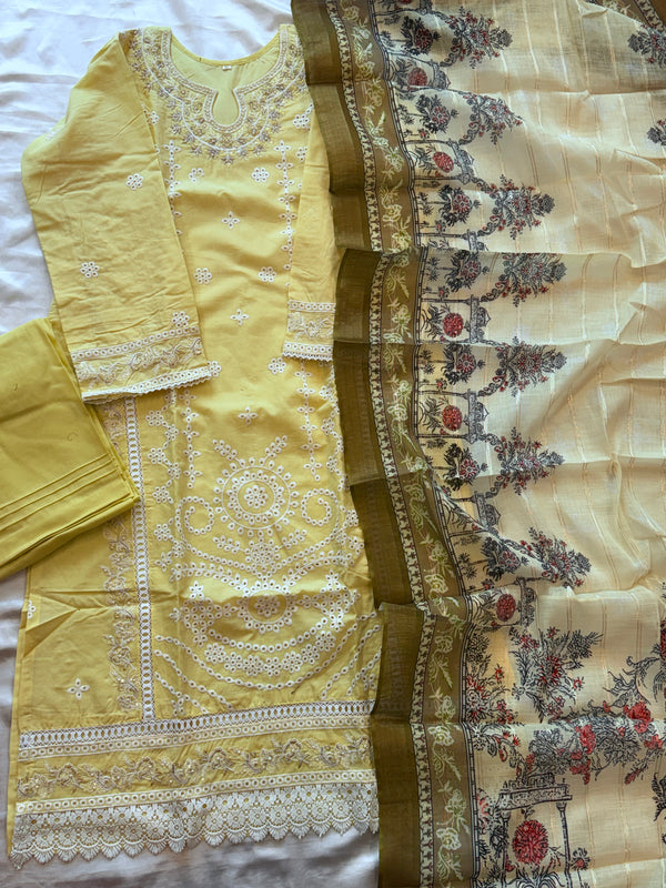 RAHI PURE COTTON EMBROIDERY SUIT 4 Q