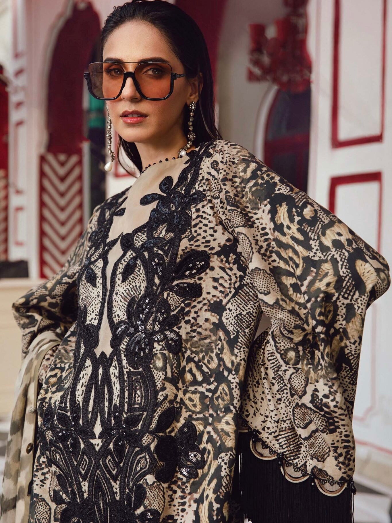 CHEETA PRINT LAWN READYMADE SUIT
