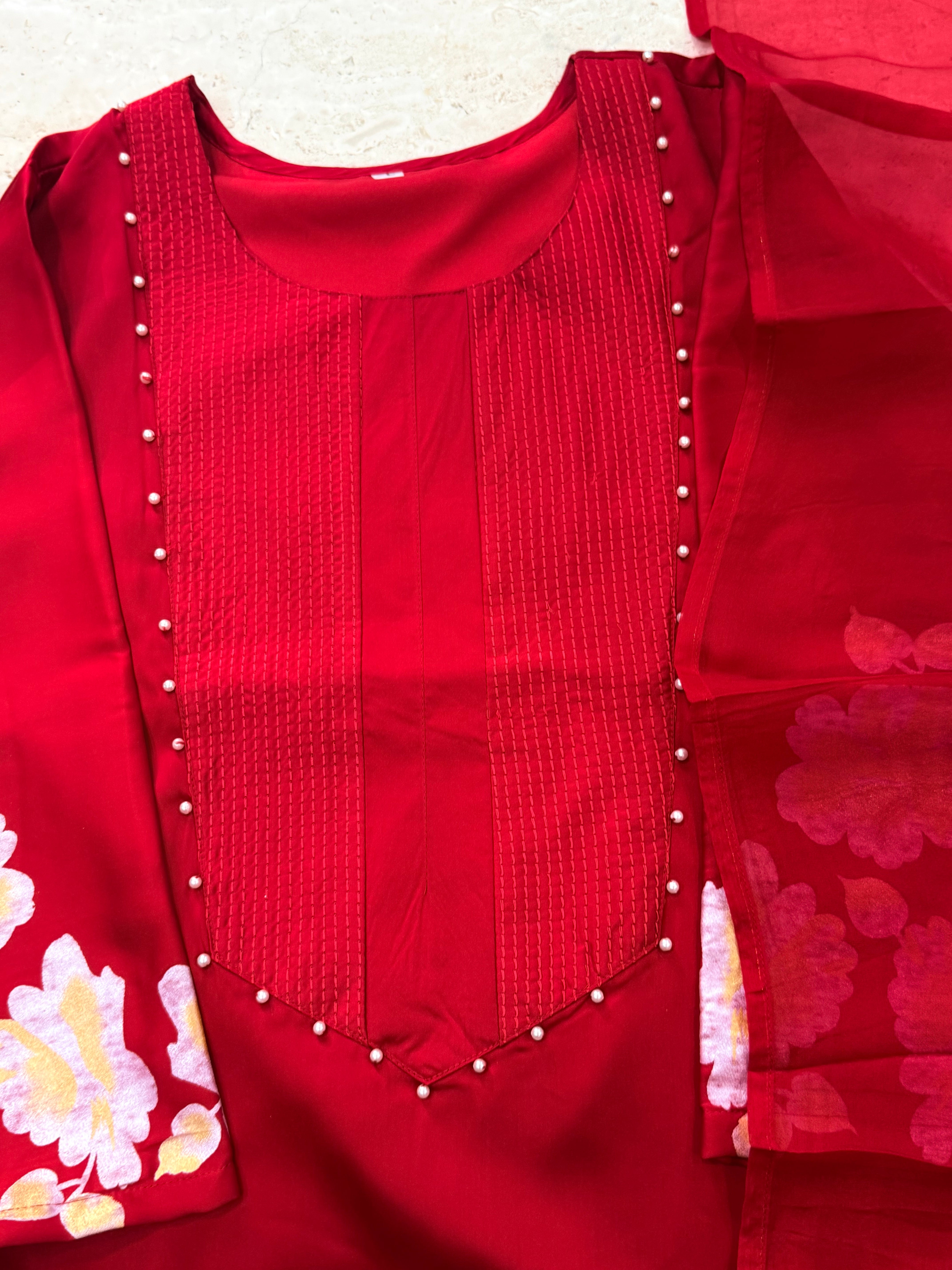 KAREENA RED READYMADE SUIT