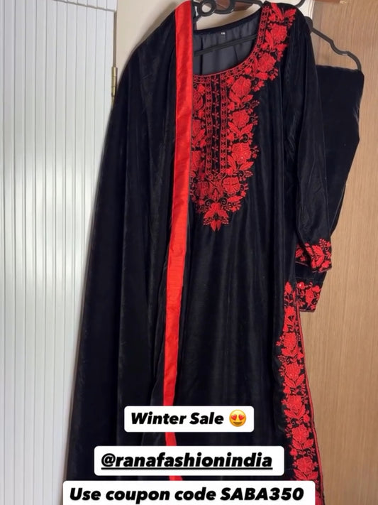 SAYYARA VELVET READYMADE SUIT Q