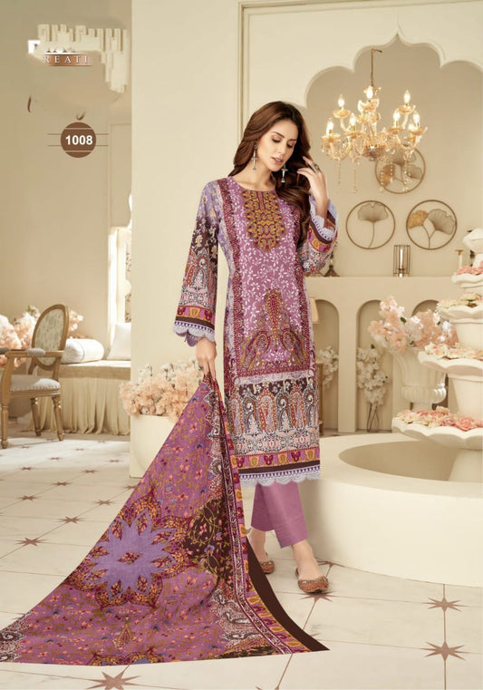 PINK INAYA PURE COTTON PRINTED SUIT