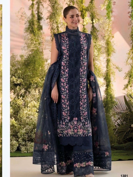 HANIA BLUE COTTON  PATCH SUIT Q