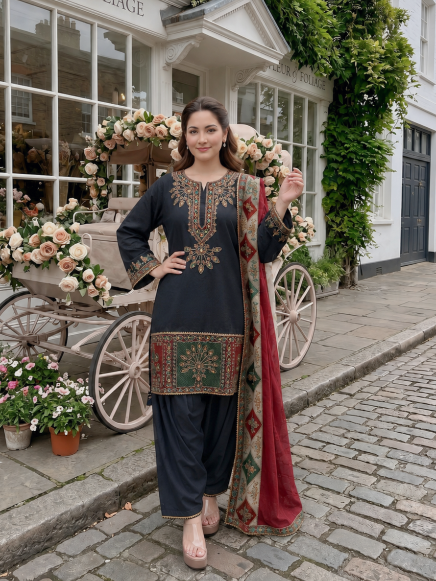 RAHI MUSLIN FARSHI SHALWAR SUIT