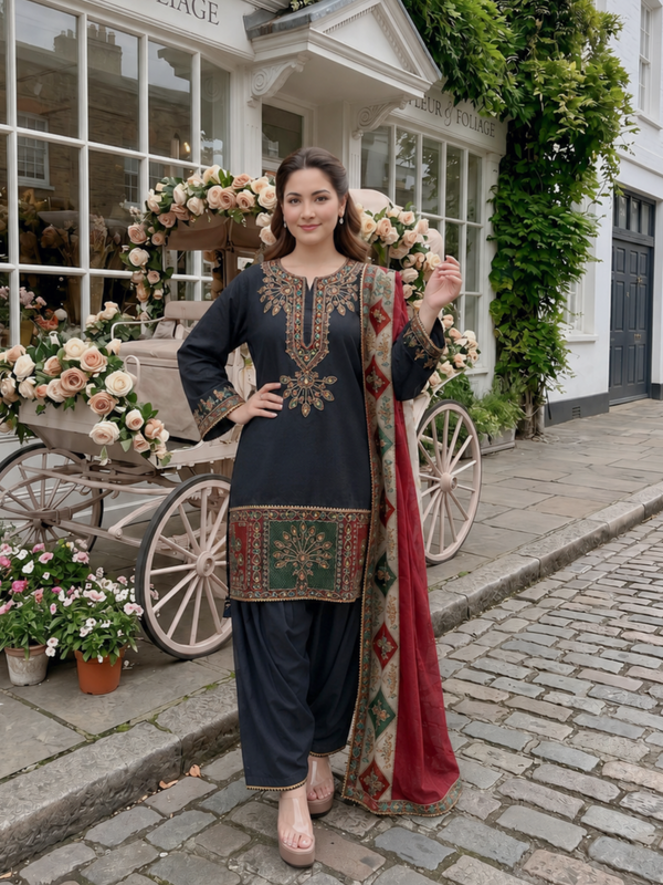 RAHI MUSLIN FARSHI SHALWAR SUIT