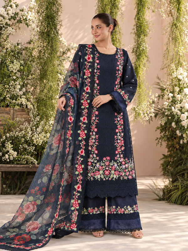 HANIA BLUE READYMADE SUIT Q