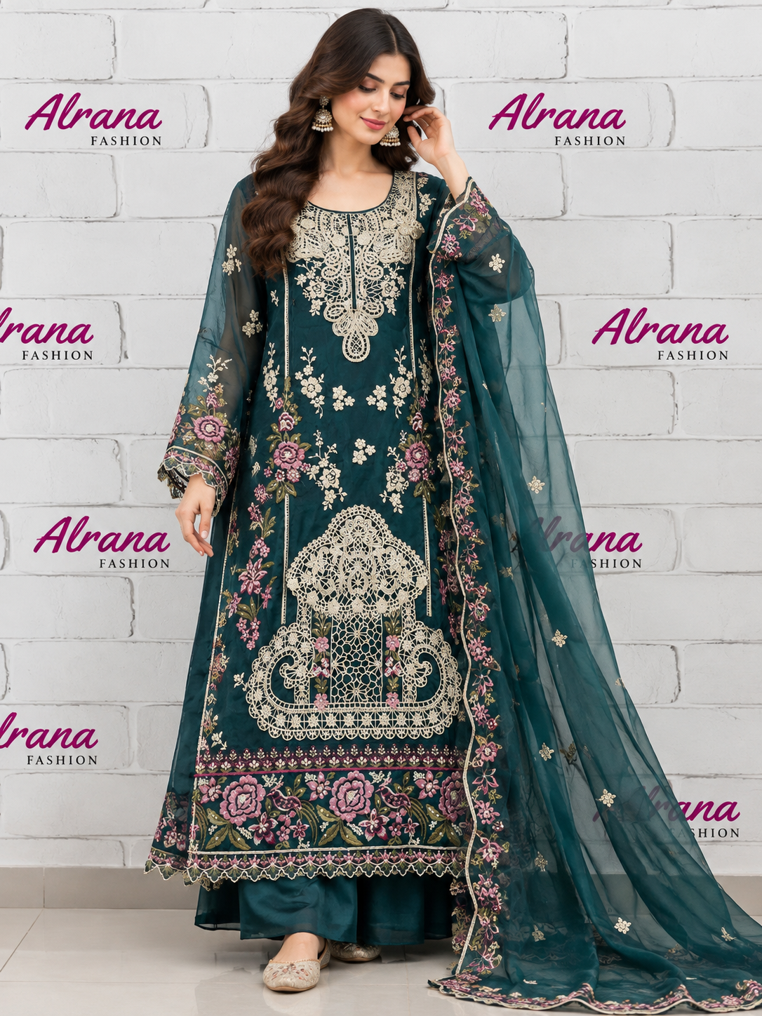 GLASS ORGANZA EMBROIDERY SUIT 5