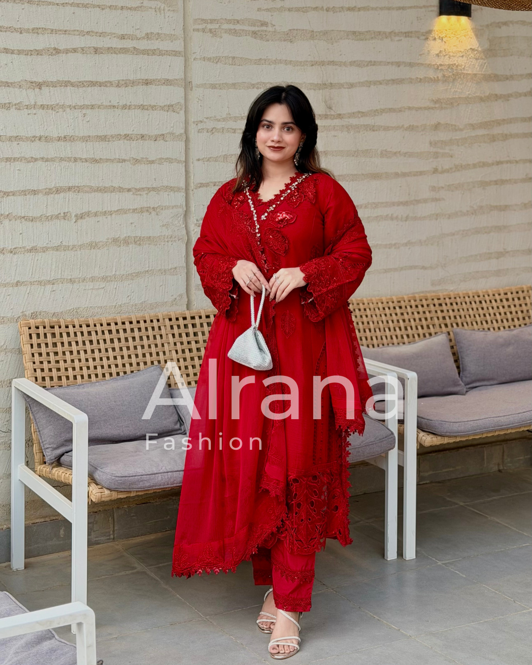 MAROON NOOR-E-CHIFFON EMBROIDERY SUIT Q