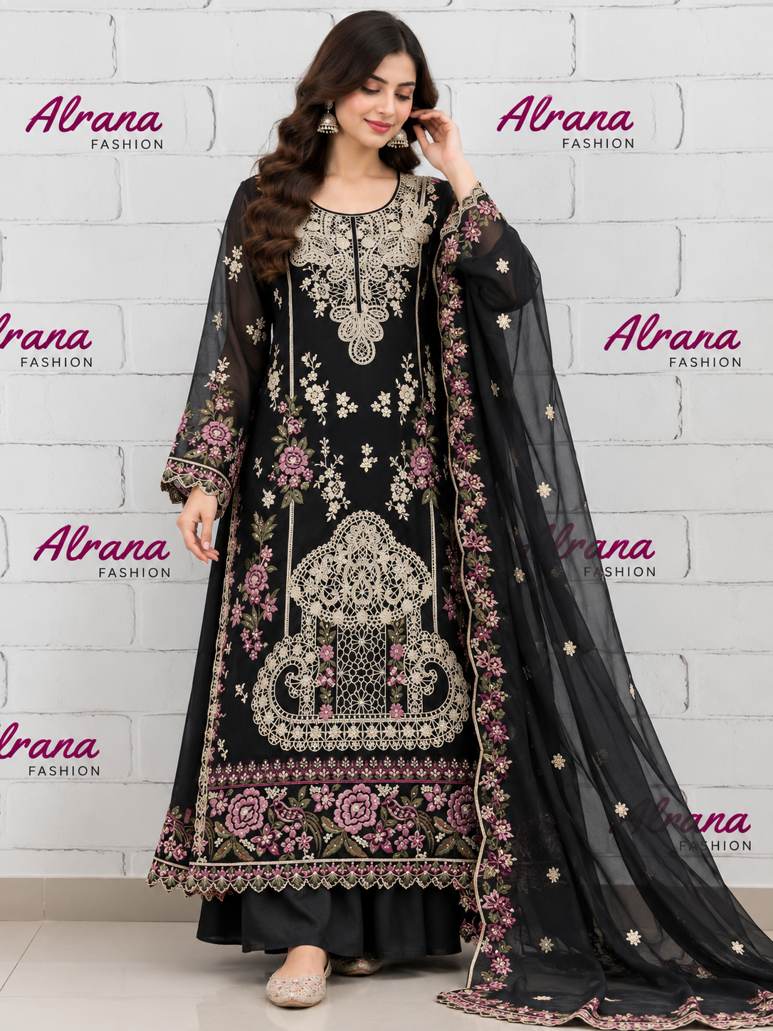 GLASS ORGANZA EMBROIDERY SUIT 2