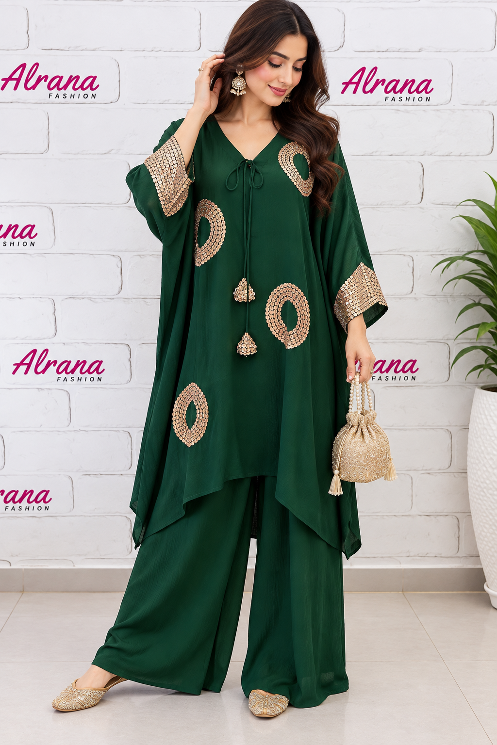 NAQSH CREPE KAFTAN READYMADE SUIT 1 Q