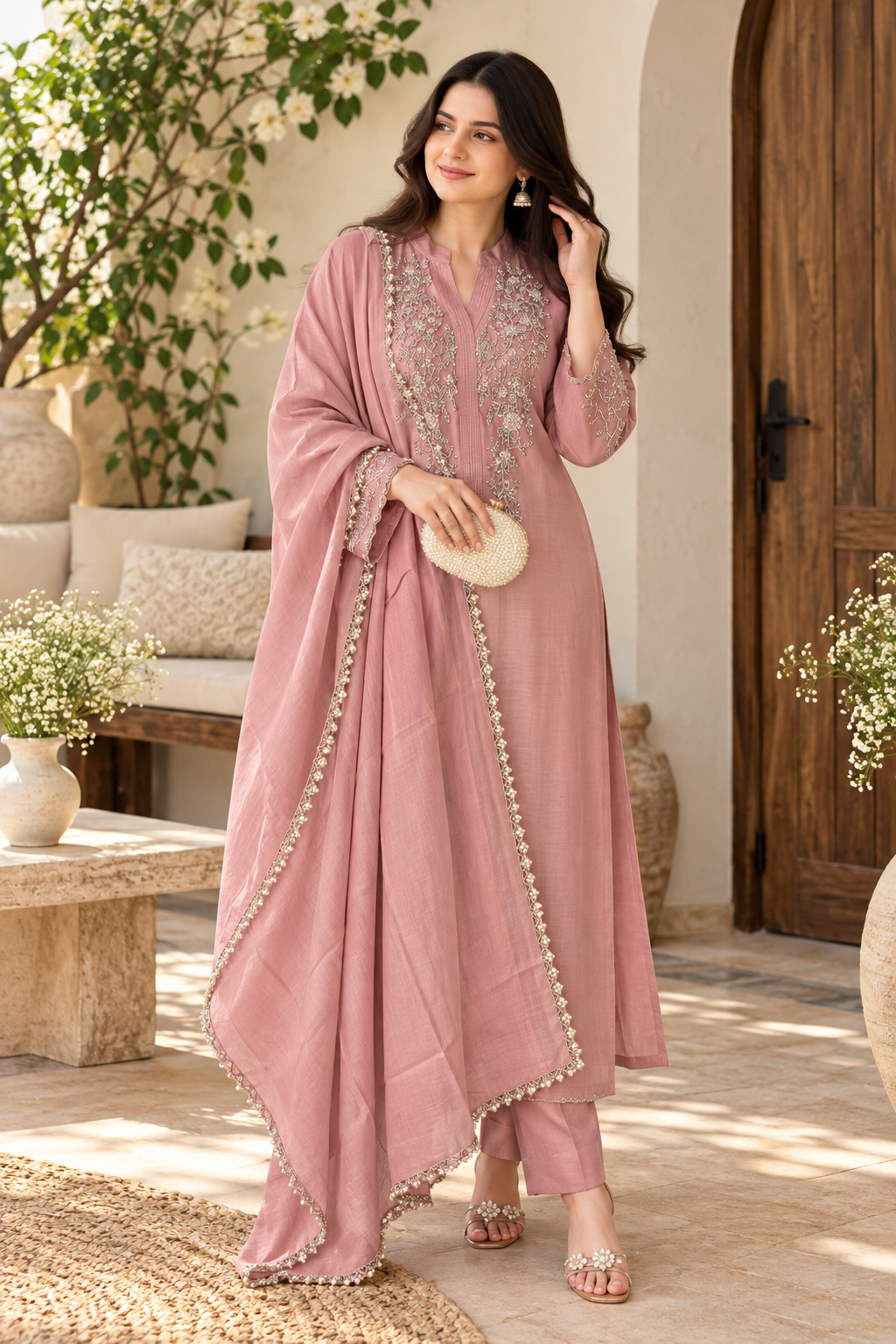 PEACH HANDWORK FROCK 7001 Q