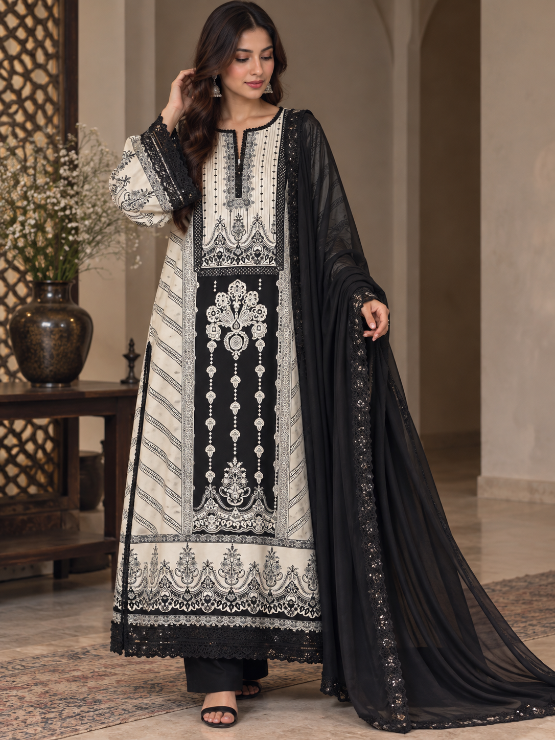 SIYA PAKISTANI LAWN KAFTAN SUIT