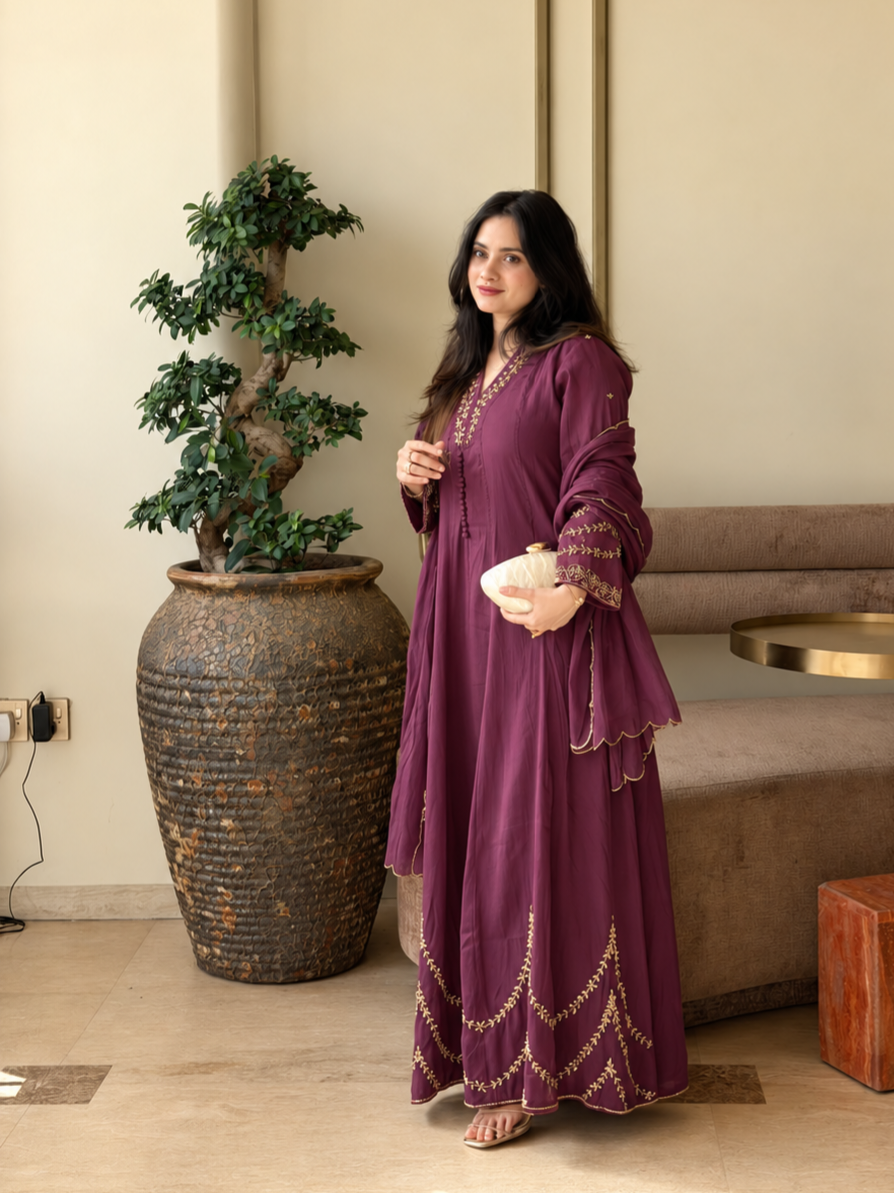 MUL CHANDERI HANDWORK FROCK 8001 Q