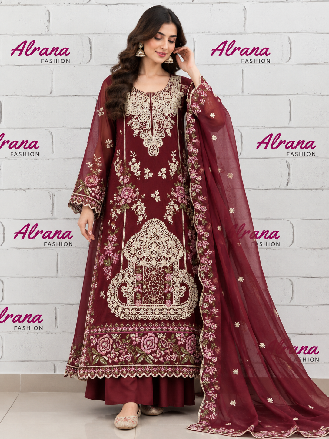 GLASS ORGANZA EMBROIDERY SUIT 3