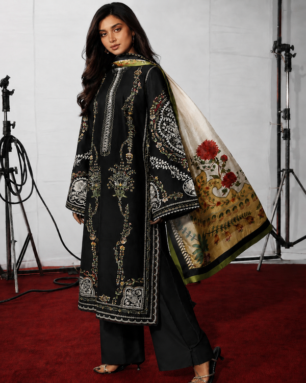 BLACK JUGNU LAWN EMBROIDERY SUIT Q