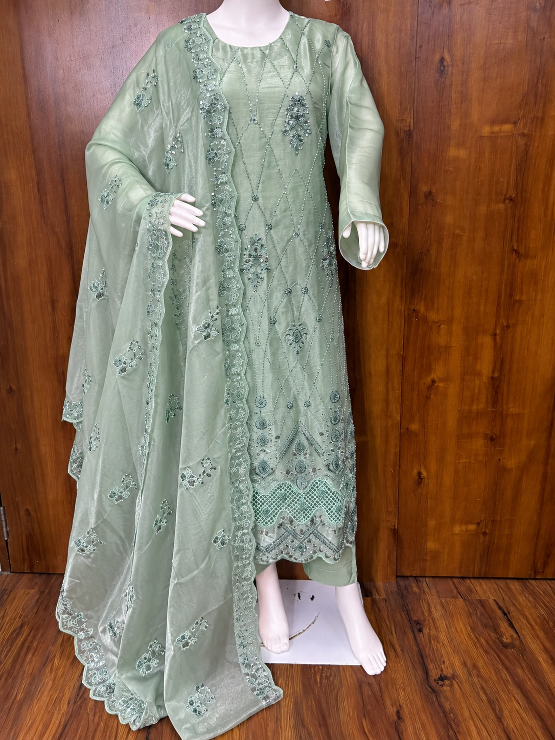 HANDWORK LONG KAFTAN SET 3 Q