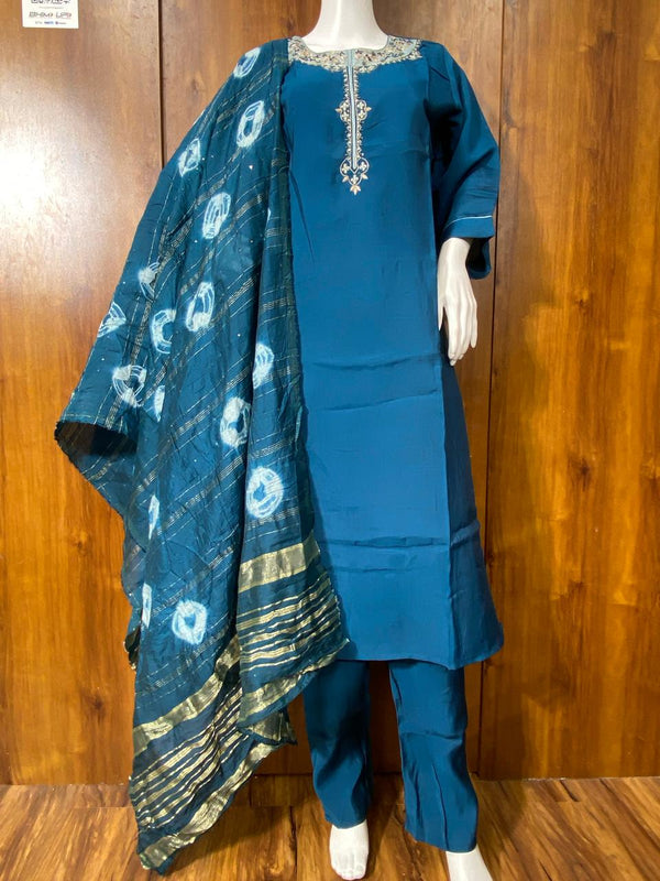 BLUE ROMAN SILK READYMADE SUIT Q