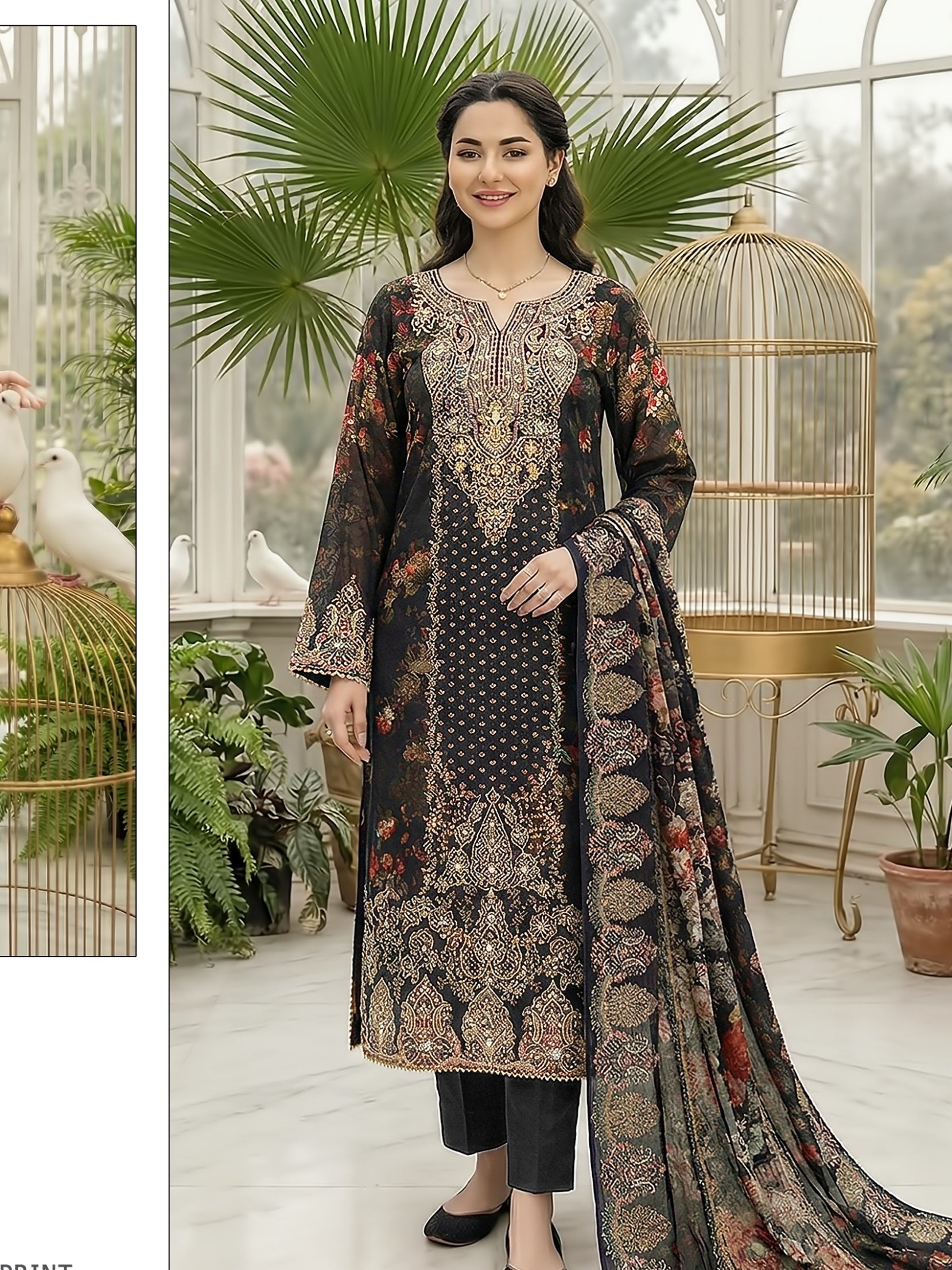 MUSLIN HAND EMBROIDERY SUIT