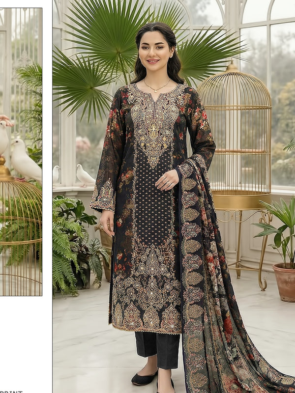 MUSLIN HAND EMBROIDERY SUIT