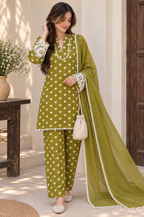 AIZA HEART PRINT CO-ORD SET 2
