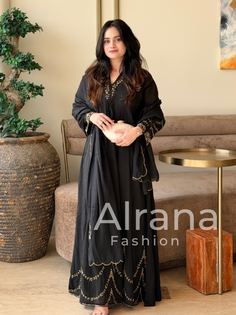 HARSHA MUL CHANDERI HANDWORK FROCK