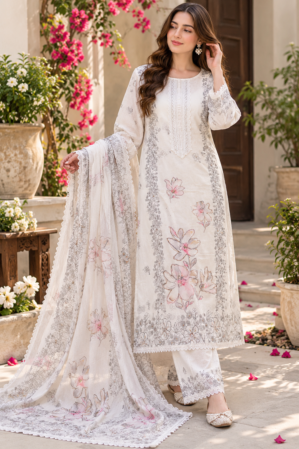 SAFIRAN LAWN READYMADE SUIT 1 Q