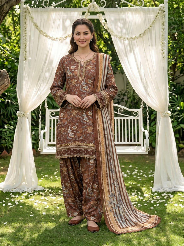 HANIA CREPE FARSHI SHALWAR SUIT 1 Q