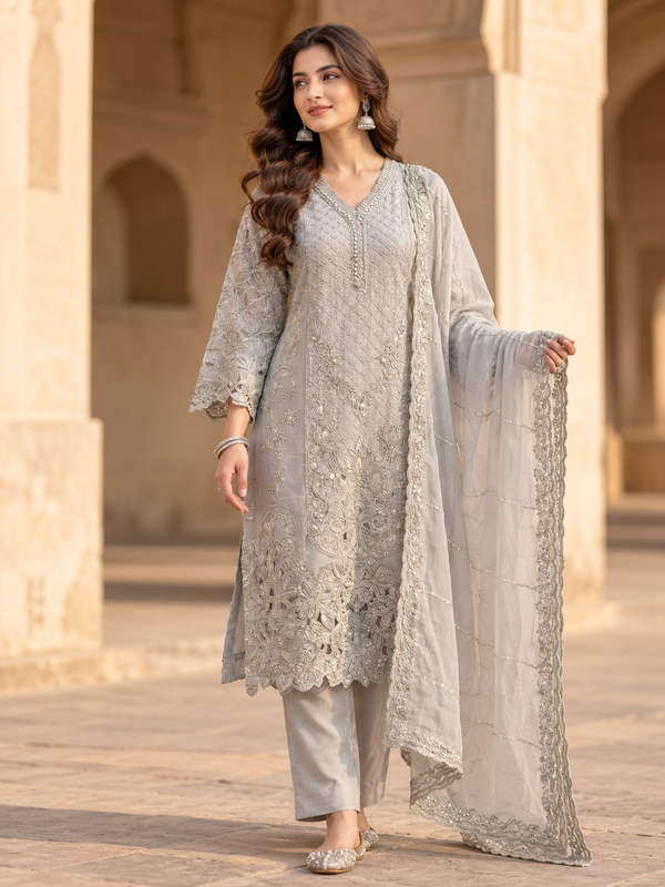 CHIFFON EMBROIDERY SUIT 1 Q