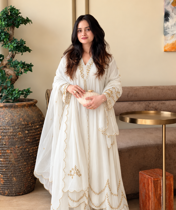 MUL CHANDERI HANDWORK FROCK 8001