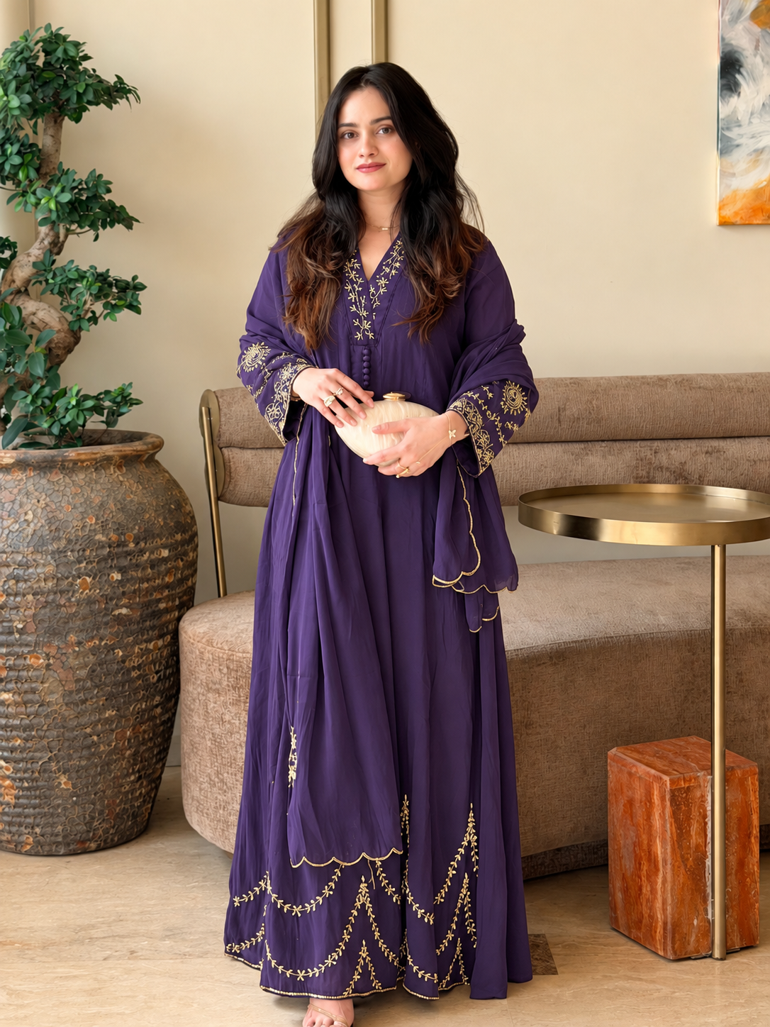 MUL CHANDERI HANDWORK FROCK 8001 Q