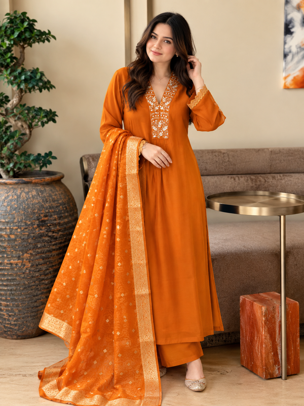 MUL CHANDERI HANDWORK SUIT 5