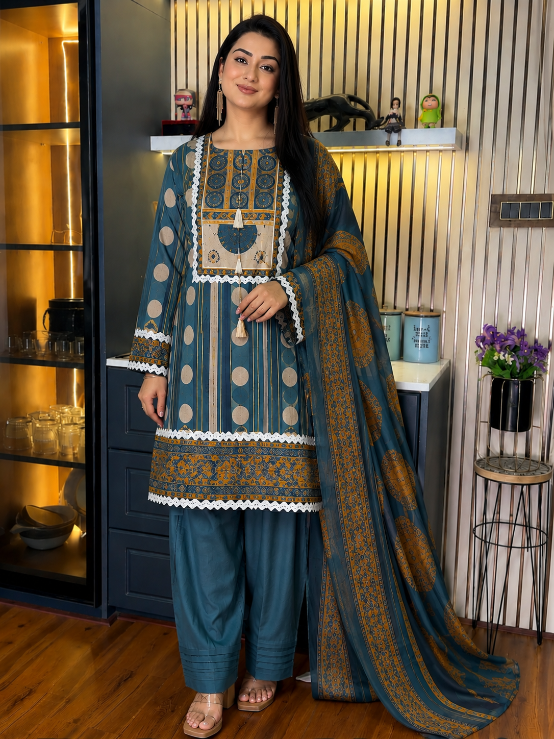 POLKA PURE COTTON SHALWAR SUIT Q