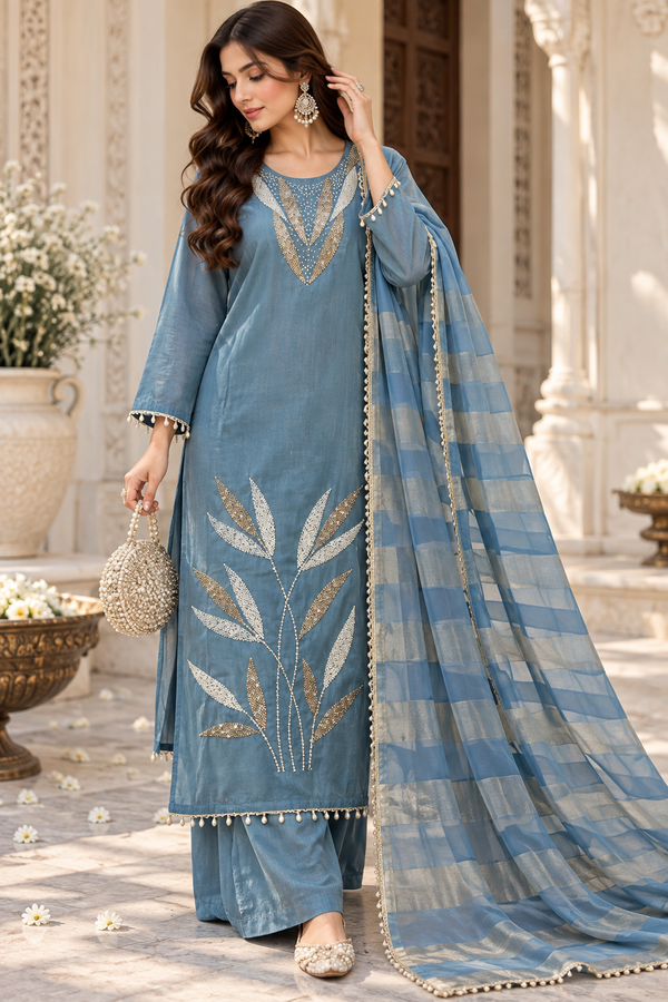 PARO ORGANZA HANDWORK SUIT 9001