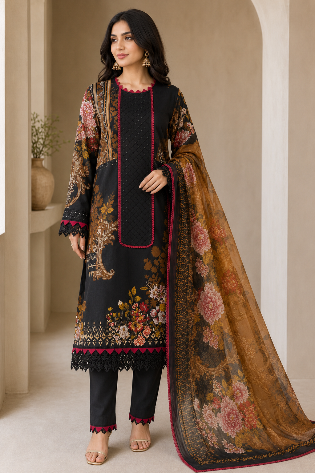 ZARA BLACK  PATCH READYMADE SUIT