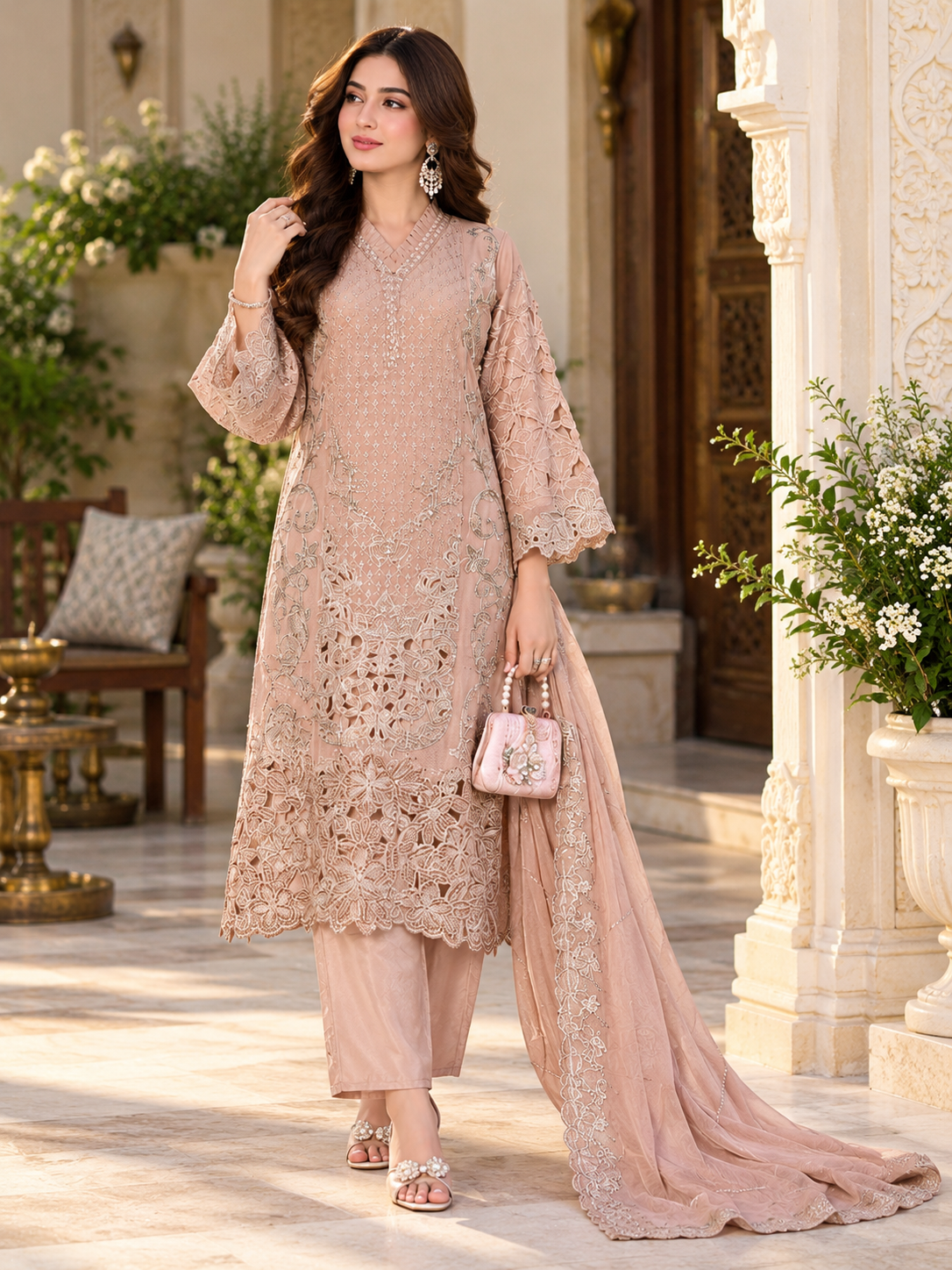 CHIFFON EMBROIDERY SUIT 2 Q