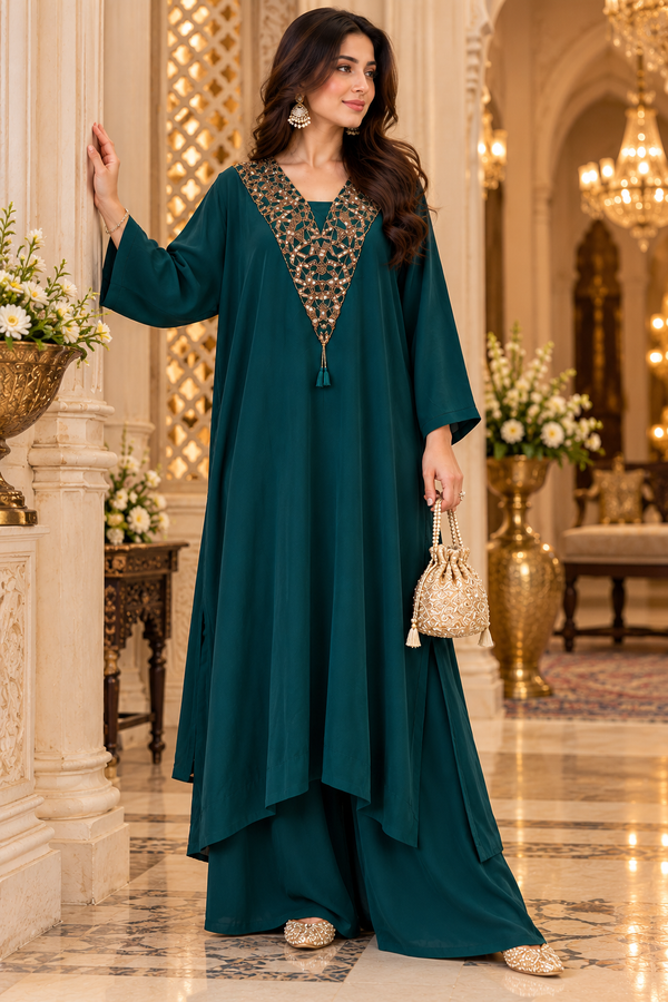 NAQSH CREPE LONG DRESS Q