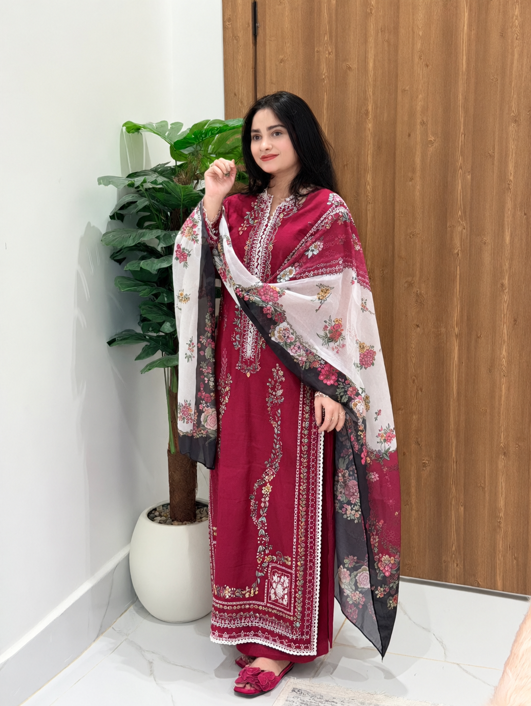 JUGNU LAWN EMBROIDERY SUIT 2 R