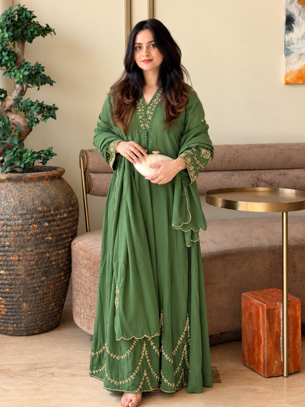 MUL CHANDERI HANDWORK FROCK 8001 Q