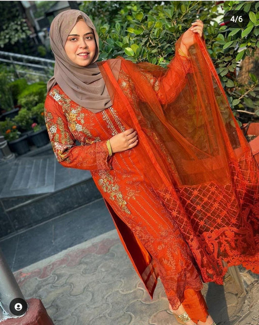 SABA RUST GEORGETTE SUIT N